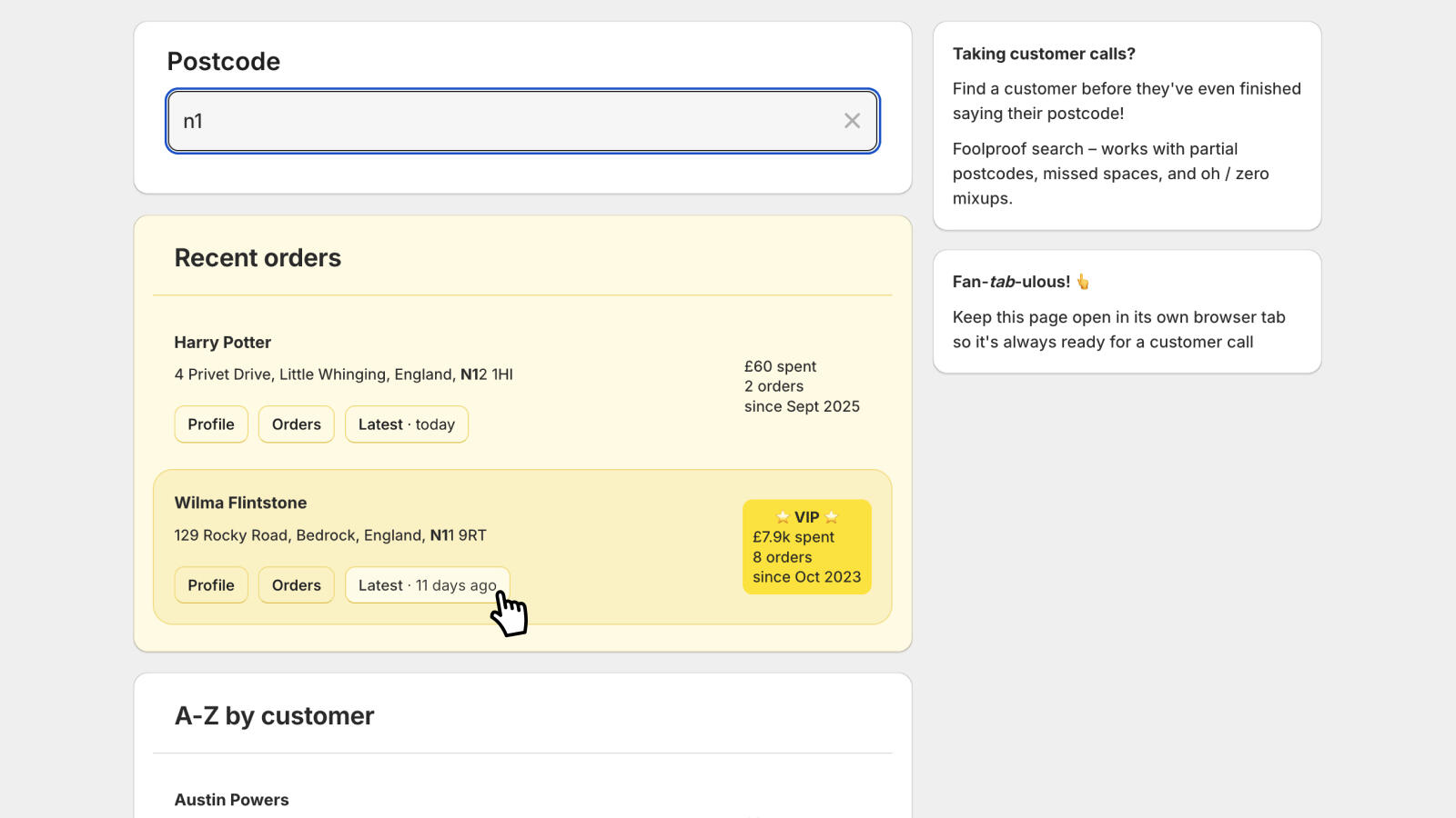 Customers by Postcode Search icon