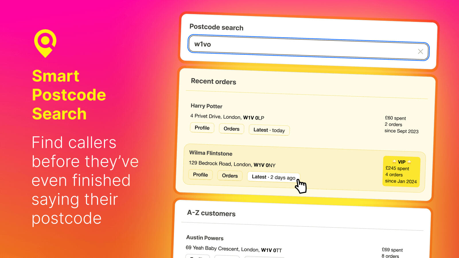 Customers by Postcode Search icon