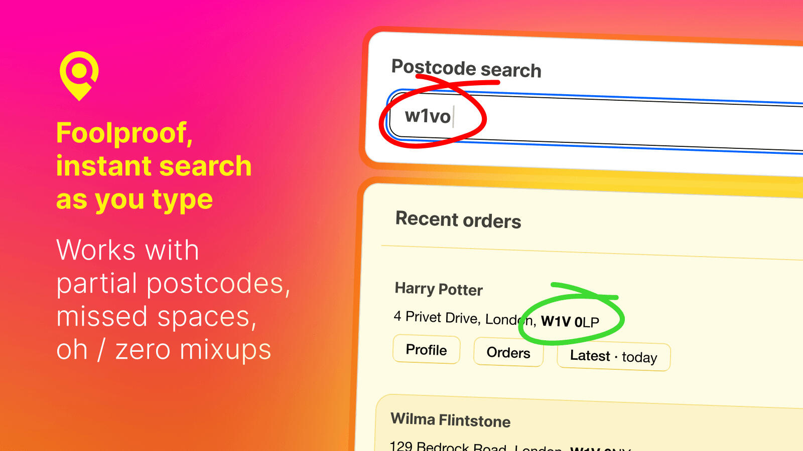 Customers by Postcode Search icon